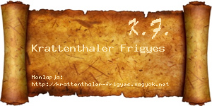 Krattenthaler Frigyes névjegykártya
